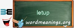 WordMeaning blackboard for letup